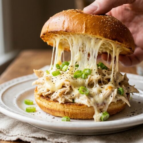 chicken alfredo sloppy joes
