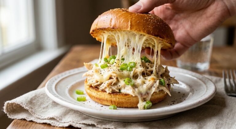 chicken alfredo sloppy joes