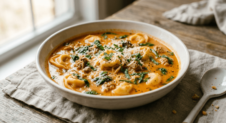 creamy tomato tortellini soup