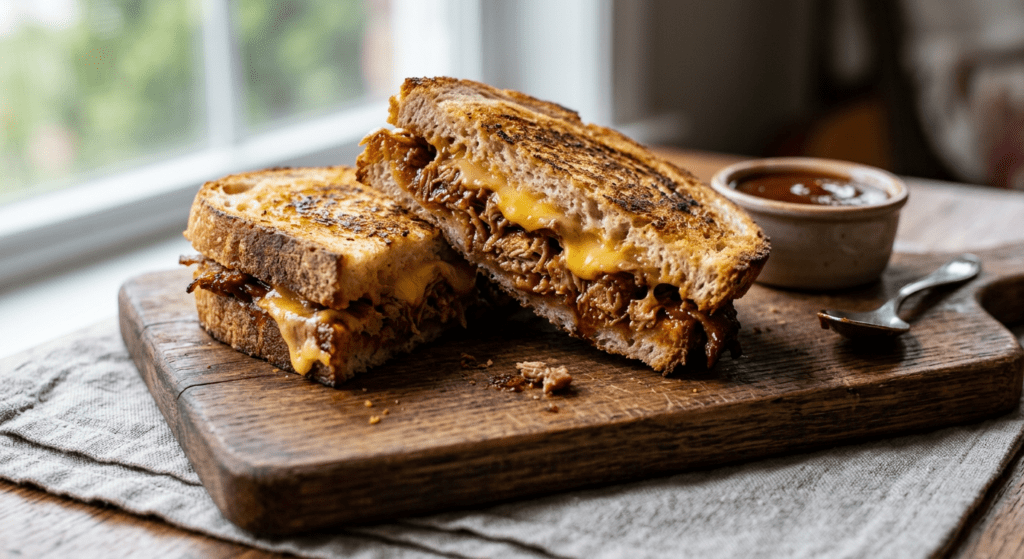 pulled pork grilled cheese