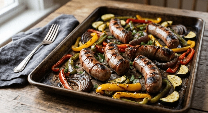 sheet pan sausage and vegetables
