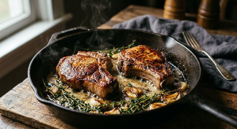 pan-seared pork chops