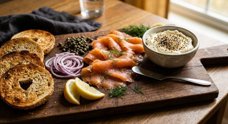 smoked salmon bagel board