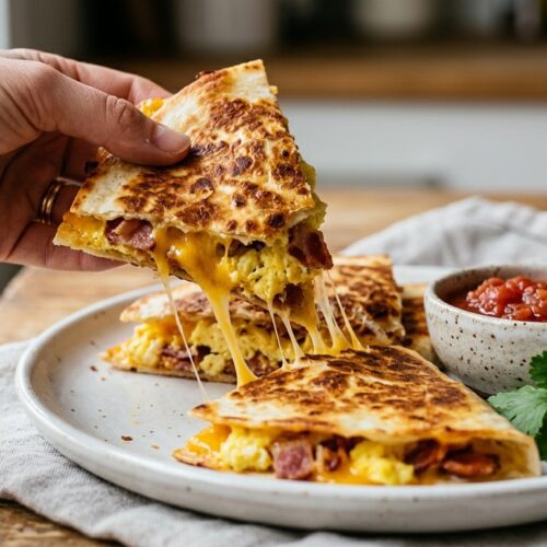 bacon egg and cheese quesadilla