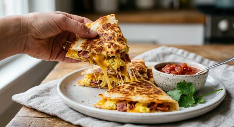 bacon egg and cheese quesadilla