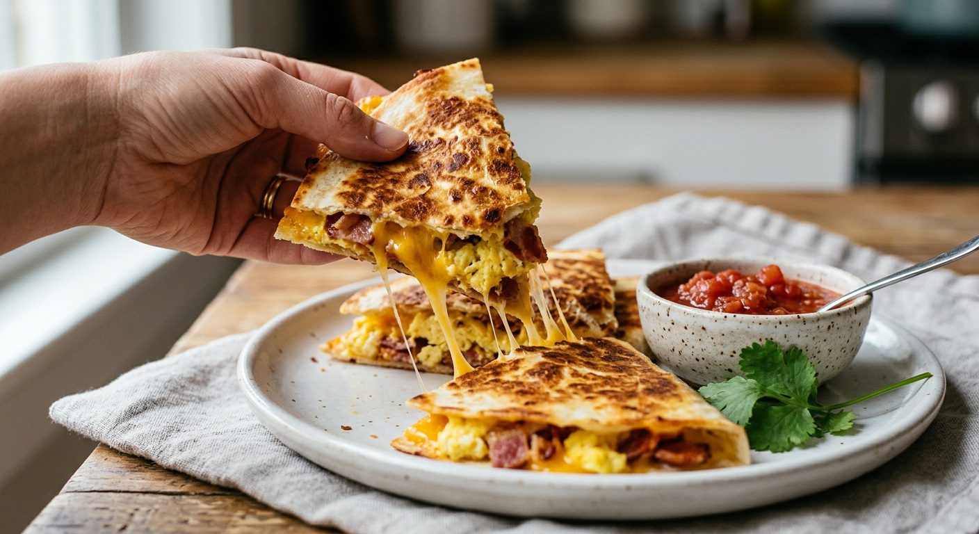 bacon egg and cheese quesadilla