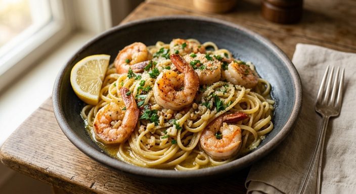 cowboy butter shrimp pasta