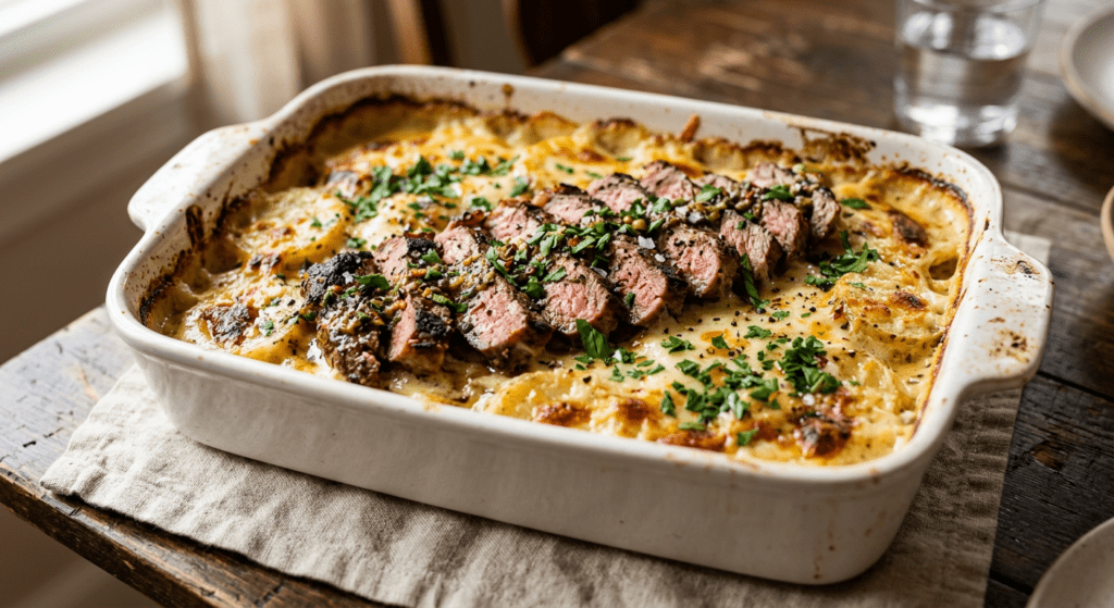 cowboy butter steak casserole