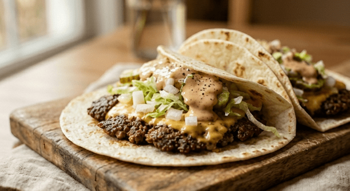 smash burger tacos