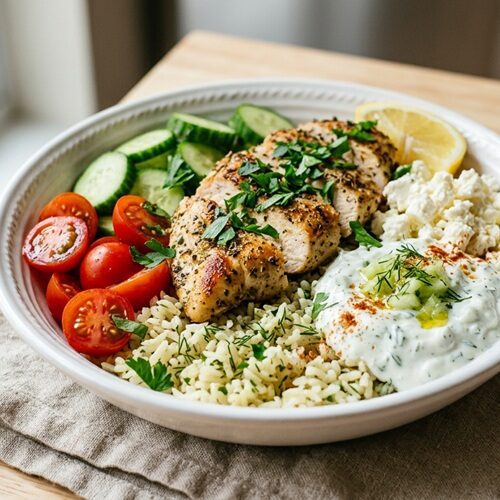 greek chicken meal prep bowls