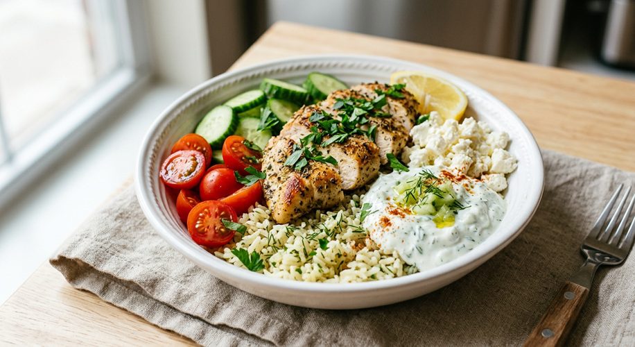 greek chicken meal prep bowls