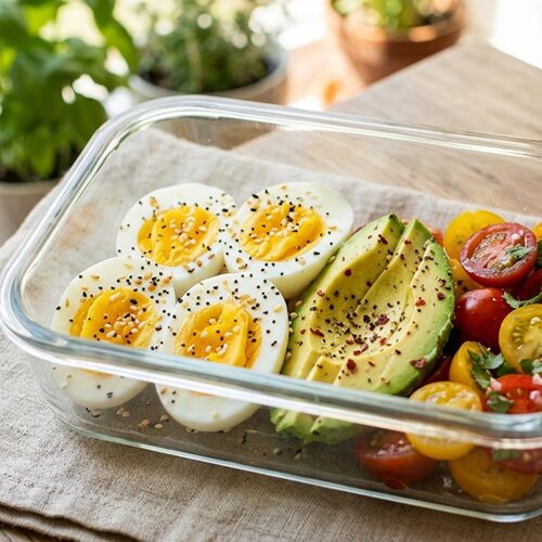 Hard Boiled Egg and Avocado Snack Boxes