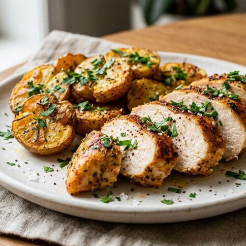 air fryer chicken breast and potatoes