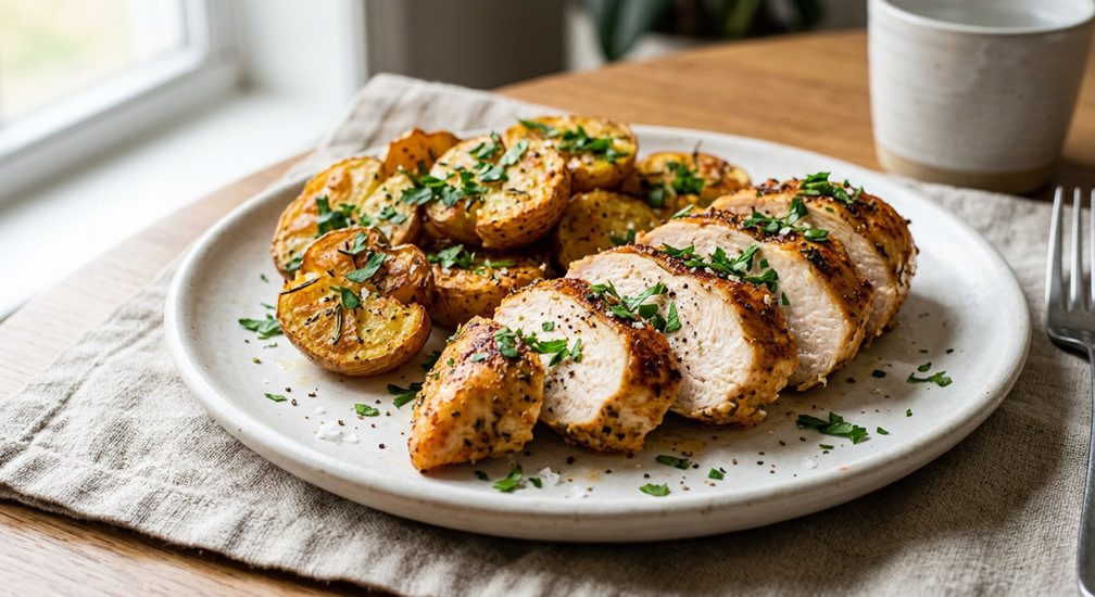 air fryer chicken breast and potatoes