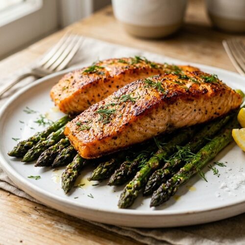air fryer salmon and asparagus