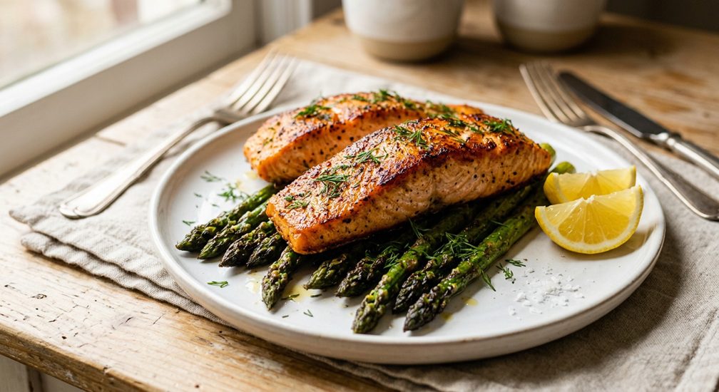 air fryer salmon and asparagus