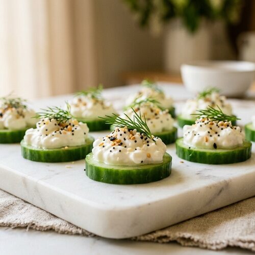 high protein cottage cheese cucumber bites