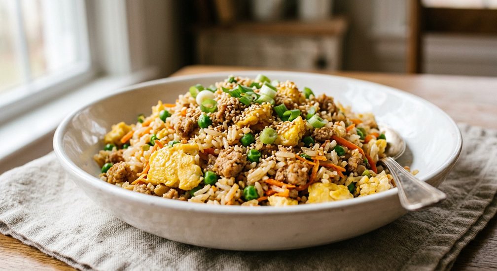 high protein egg fried rice