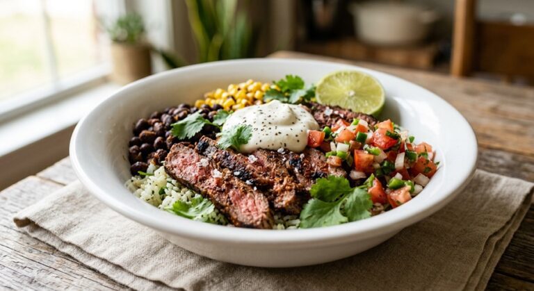 Chipotle style steak burrito bowls