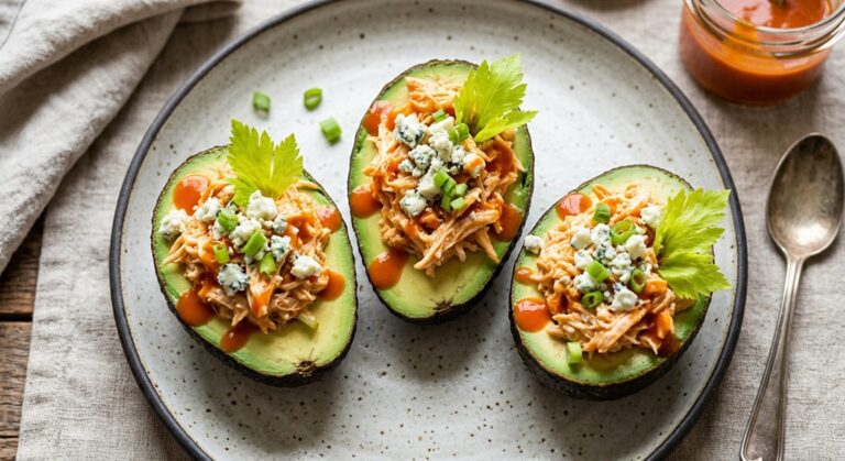 Buffalo Chicken Stuffed Avocados