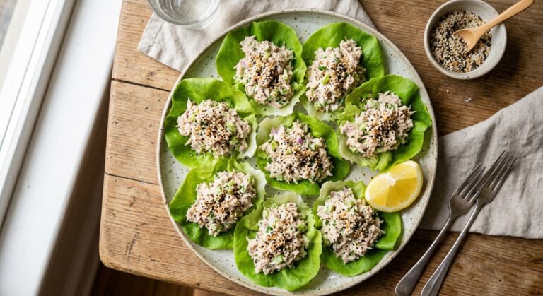 Everything Bagel Tuna Lettuce Wraps