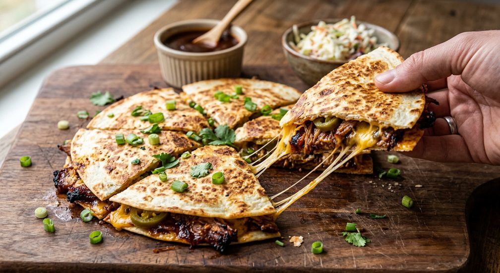 BBQ Pulled Pork Quesadilla with Leftover Pulled Pork