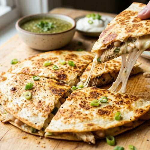 White Chicken Chili Quesadilla with Rotisserie Chicken