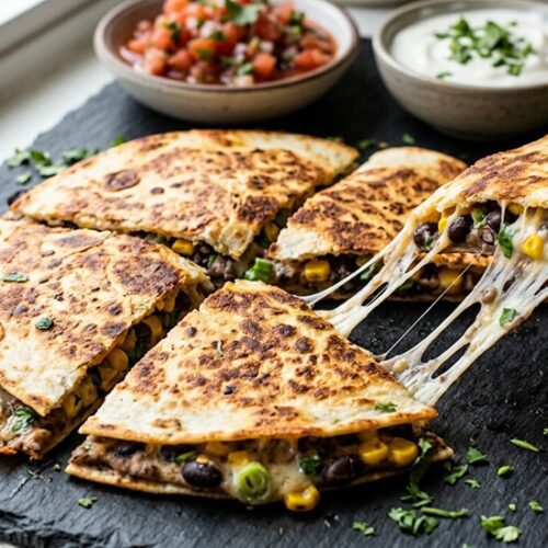 black bean and corn quesadilla